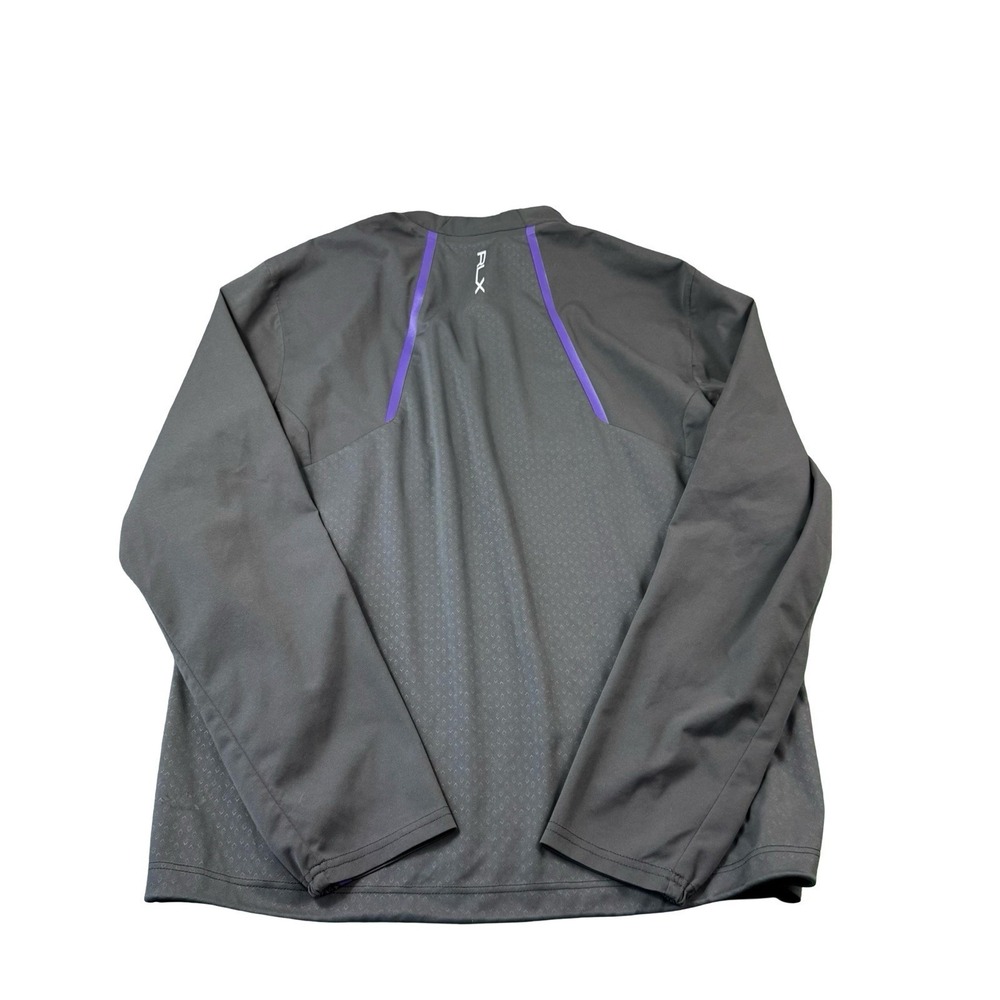 RLX Gray Purple Weather Resistant Men's Half Zip Performance Golf Pullover Sz S